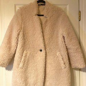 Zara Oversize Shearling Coat Size XS